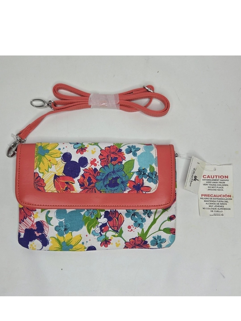 Disney Parks NWT Crossbody Mickey Mouse Flower Print Floral Purse Bag Whimsical